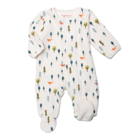 forest baby velour magnetic parent favorite footie
