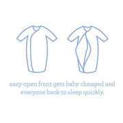 Blue Doeskin modal magnetic cozy sleeper gown + hat set