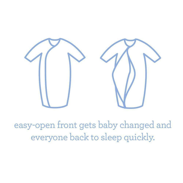 Blue Doeskin modal magnetic cozy sleeper gown + hat set