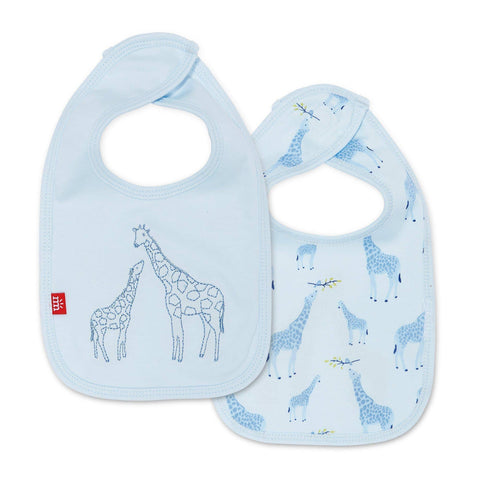 Blue Jolie Giraffe Organic Cotton Magnetic Reversible Bib