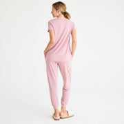 women's desert pink modal magnetic short sleeve jogger set