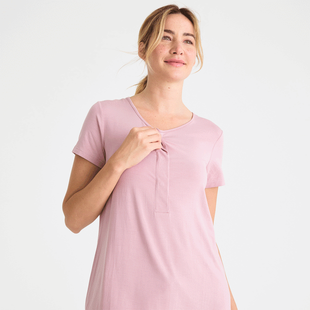 women's desert pink modal magnetic short sleeve jogger set