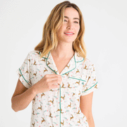 women's merry and bright modal magnetic classic with a twist short sleeve pajama set