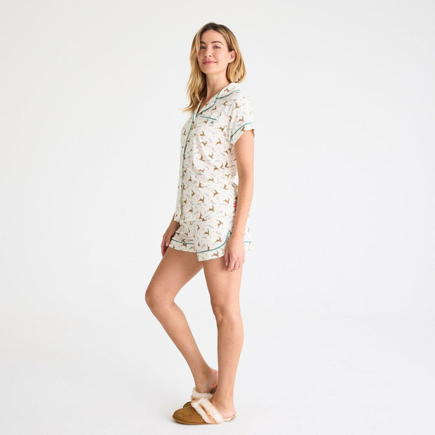 women's merry and bright modal magnetic classic with a twist short sleeve pajama set