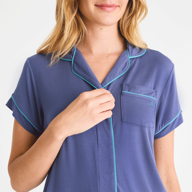 women's starless night modal magnetic classic with a twist short sleeve pajama set