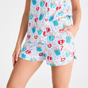women's wake me up before you cocoa modal magnetic classic with a twist short sleeve pajama set