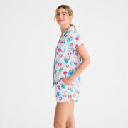 women's wake me up before you cocoa modal magnetic classic with a twist short sleeve pajama set