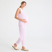 women's lilac snow waffle modal magnetic sleeveless jogger set