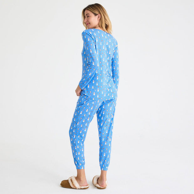 women's snow much fun modal magnetic long sleeve jogger set