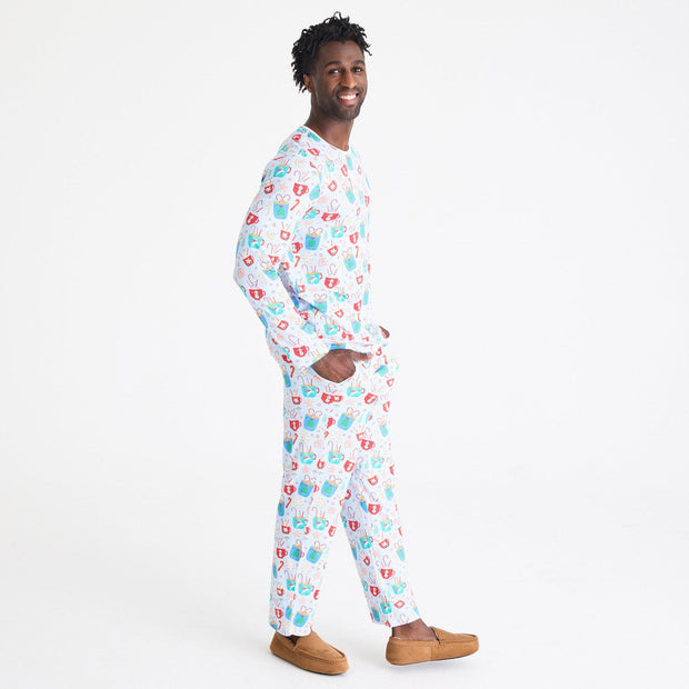 men's wake me up before you cocoa modal signature long sleeve pajama set