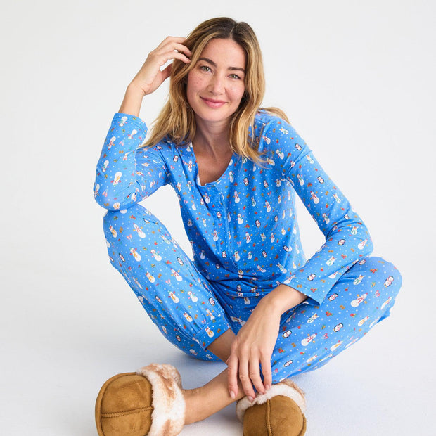 women's snow much fun modal magnetic long sleeve jogger set
