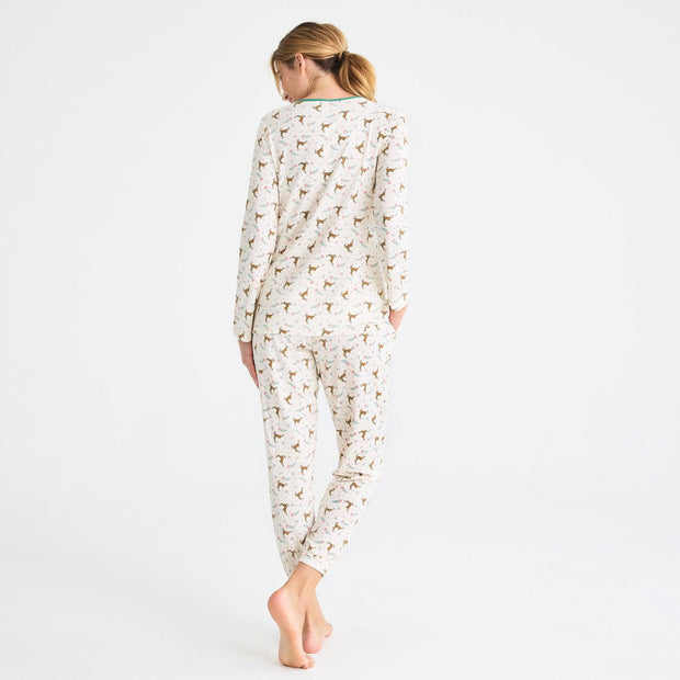 women's merry and bright modal magnetic long sleeve jogger set