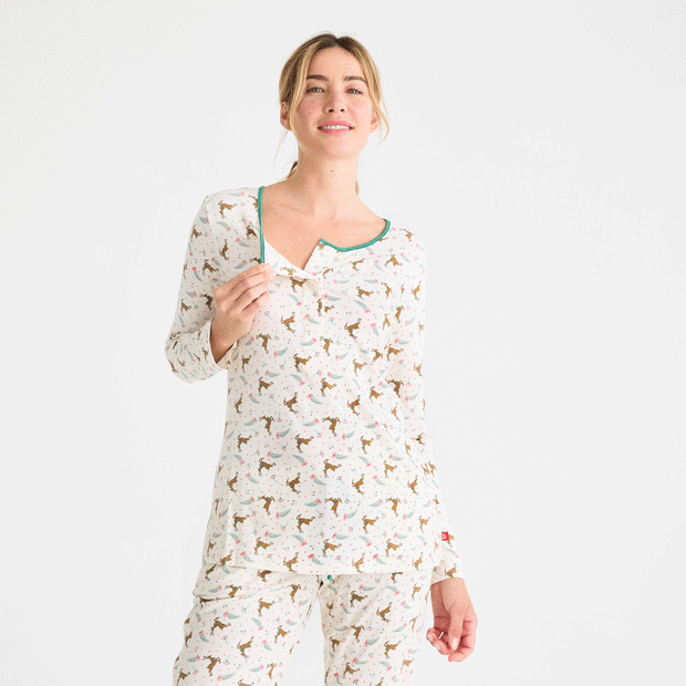 women's merry and bright modal magnetic long sleeve jogger set