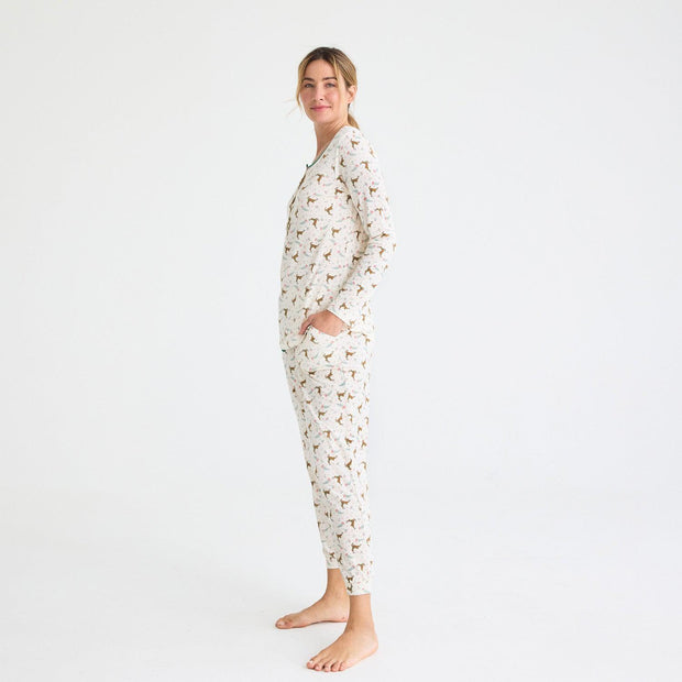 women's merry and bright modal magnetic long sleeve jogger set