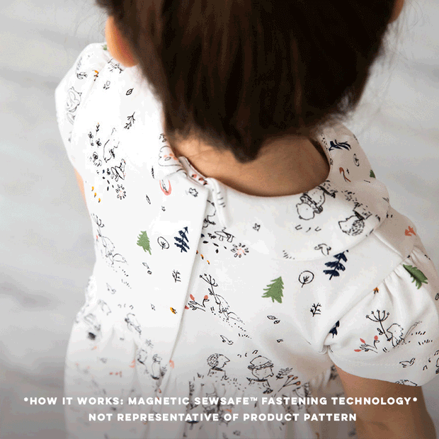 blue blossom organic cotton magnetic do it myself short sleeve dress
