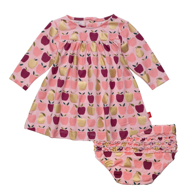 appleton modal magnetic little baby dress + diaper cover set