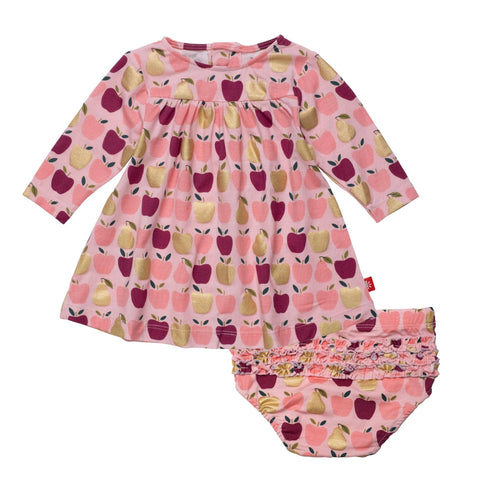 appleton modal magnetic little baby dress + diaper cover set