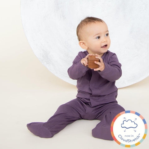 aubergine CloudStretch™ magnetic footie-Magnetic Me