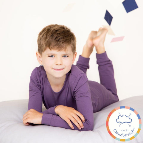 aubergine CloudStretch™ magnetic kids pajama set-Magnetic Me
