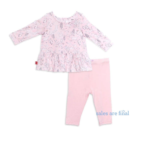 Blossom hollow modal magnetic infant 2 Smocked Top and Leggings-Magnetic Me