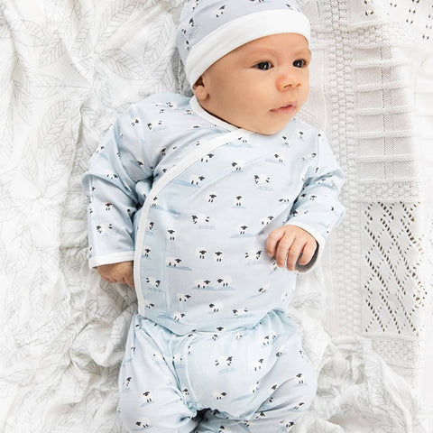 blue baa baa baby modal magnetic take-me-home kimono set