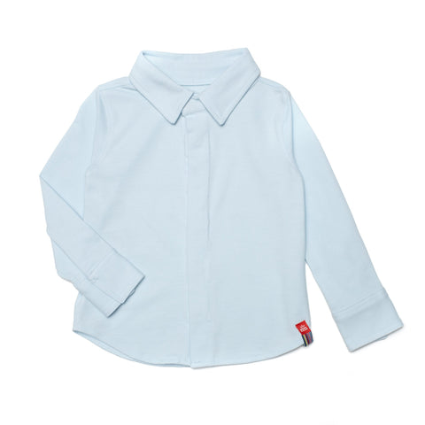 blue organic cotton magnetic oxford shirt