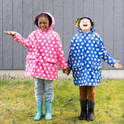 blue polka dot emoji magnetic raincoat