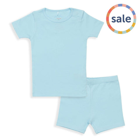 blue water organic cotton magnetic toddler pjs - shorts-Magnetic Me