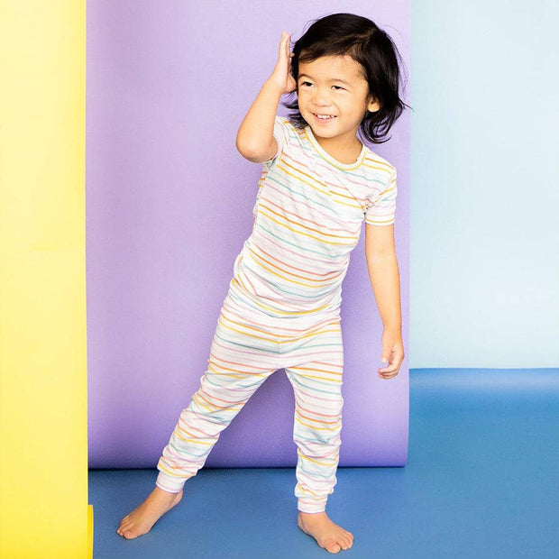 candy stripe modal magnetic no drama pajama short sleeve set-Magnetic Me