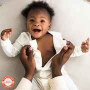 cream organic cotton magnetic footie