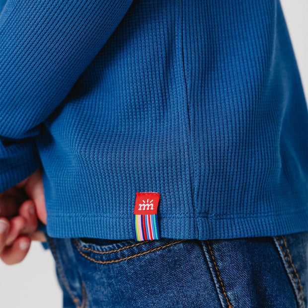 dark blue waffle modal magnetic henley top