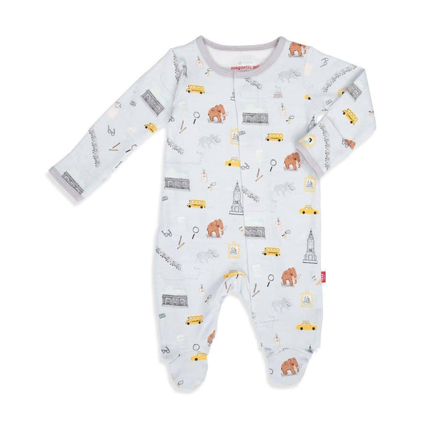 day at the museum organic cotton magnetic parent favorite footie-Magnetic Me