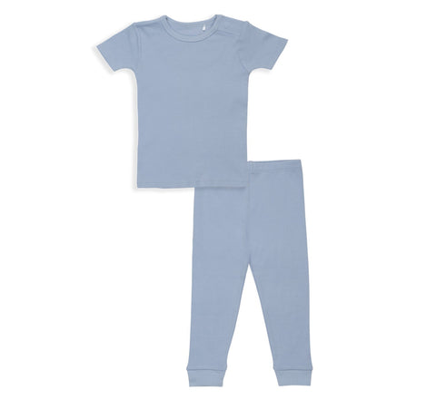 dusk blue organic cotton magnetic toddler pjs - pants