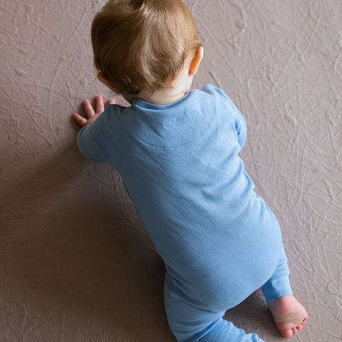 dusk blue organic cotton magnetic coverall