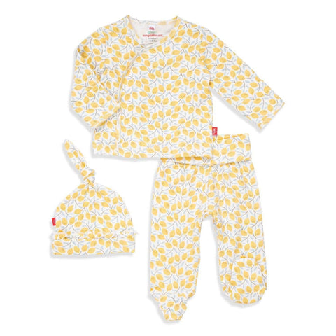 easy peasy lemon squeezy organic cotton take-me-home kimono set-Magnetic Me