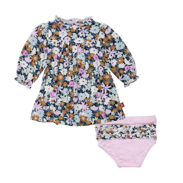 finchley modal magnetic little baby dress + diaper cover set