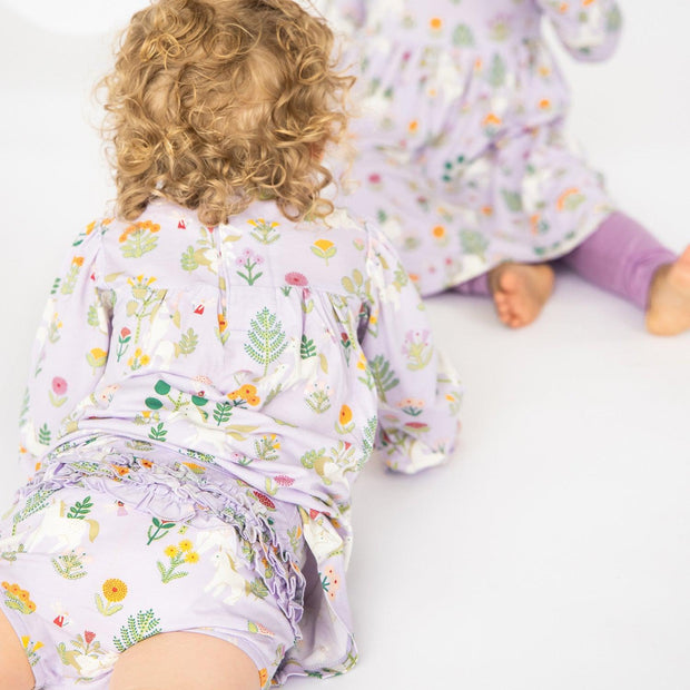 folk magic modal magnetic little baby dress + diaper cover