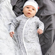 gray baa baa baby modal magnetic cozy sleeper gown + hat set