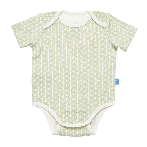 green cable leaf organic cotton magnetic bodysuit