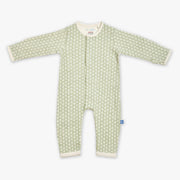 green cable leaf organic cotton magnetic coverall