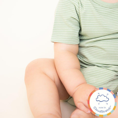 green tea skinny stripe CloudStretch™ magnetic bodysuit-Magnetic Me