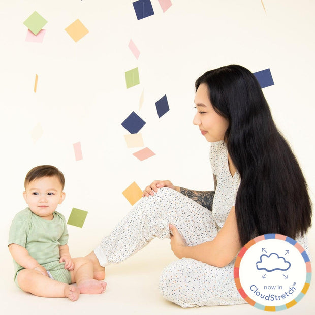 green tea skinny stripe CloudStretch™ magnetic bodysuit-Magnetic Me