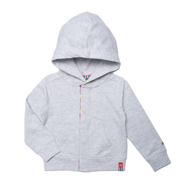heather grey organic cotton magnetic hoodie