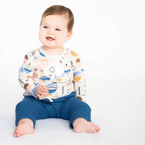 hide n' squeak waffle modal magnetic roll around long sleeve top + pant set