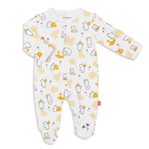 honey bee mine organic cotton magnetic parent favorite footie