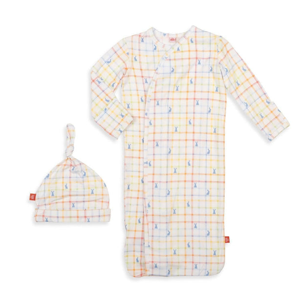hopscotch modal magnetic cozy sleeper gown + hat set-Magnetic Me