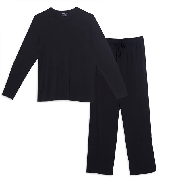 Jet Black Onyx Modal Long Sleeve PJs - Men-Magnetic Me