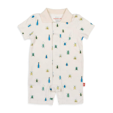 just wing it organic cotton magnetic romper-Magnetic Me