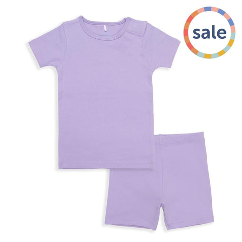 lavender latte organic cotton magnetic toddler pjs - shorts-Magnetic Me