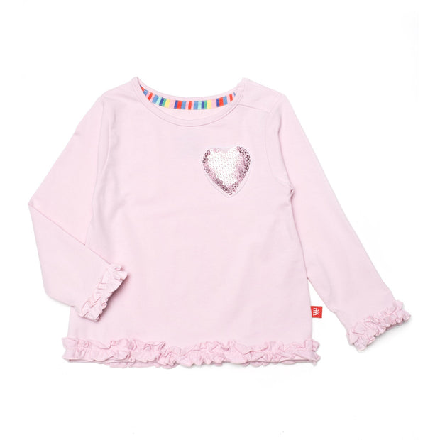 light pink organic cotton magnetic play all day top